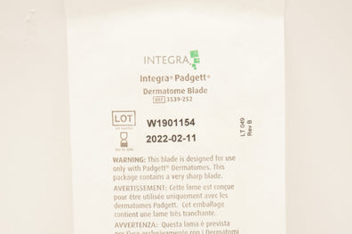 Integra 3539-252 Padgett Dermatome Blade ~ Exp.